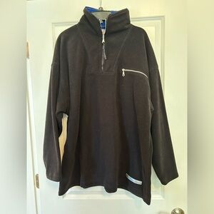 Men's Black Fleece Pullover Jacket